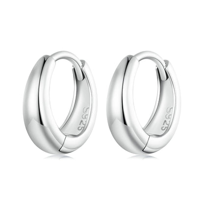 925 Sterling Silver 12*3mm Platinum Plated Earrings  DestGlow