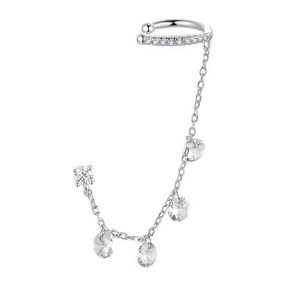 925 Sterling Silver Earrings with Pave Setting CZ - White Gold Plated for Women  DestGlow