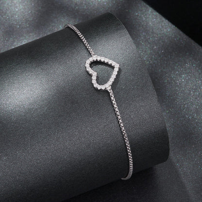 925 Sterling Silver Plated White Gold Moissanite Bracelet for Women  DestGlow