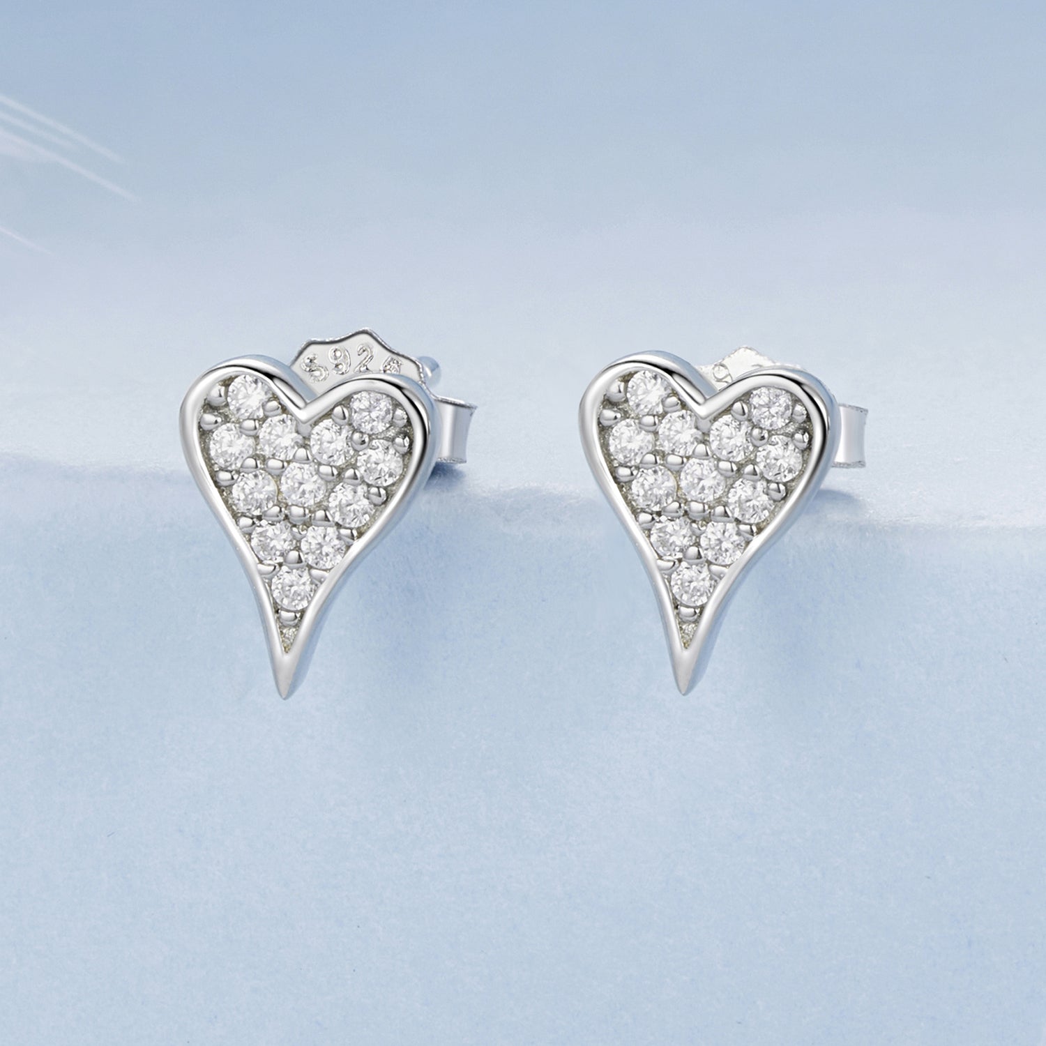 925 Sterling Silver White Gold Plated Pavé CZ Earrings  DestGlow