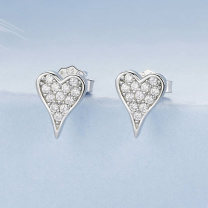 925 Sterling Silver White Gold Plated Pavé CZ Earrings  DestGlow
