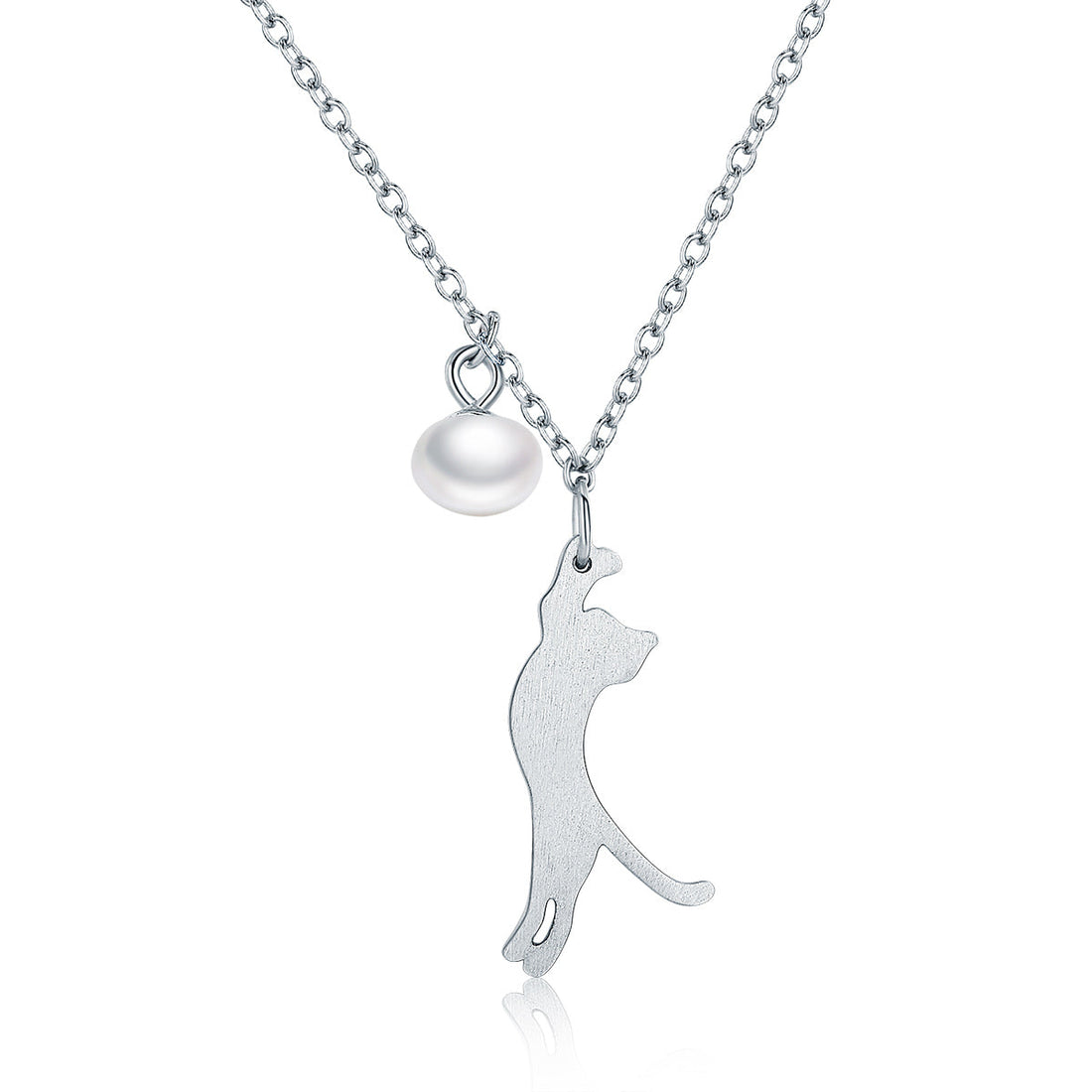 925 Sterling Silver 0.6 Carat Pearl Necklace for Women  DestGlow
