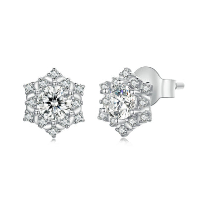 925 Sterling Silver Pavé Setting CZ Platinum Plated Earrings  DestGlow
