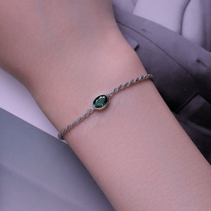 925 Sterling Silver Bracelet with CZ Pendants 150mm + 60mm Adjustable Size  DestGlow