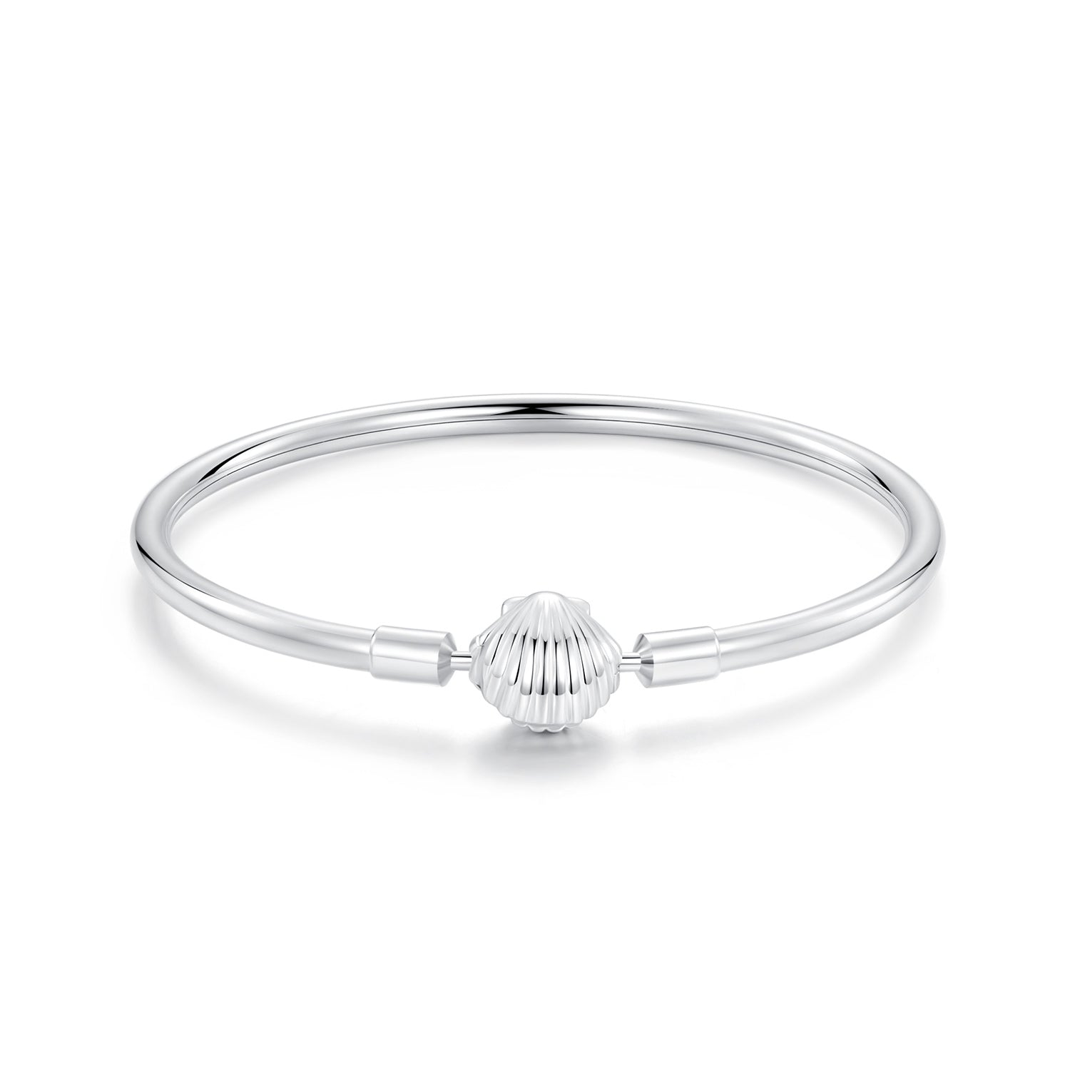 925 Sterling Silver White Gold Plated Bracelet 17.0 cm Inner Diameter 55mm for Women  DestGlow