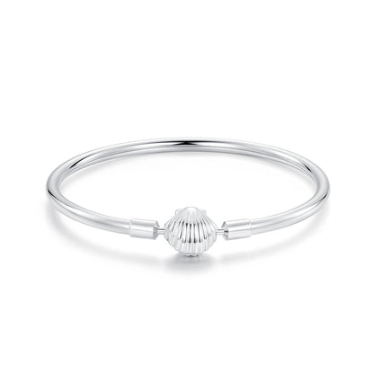 925 Sterling Silver White Gold Plated Bracelet 17.0 cm Inner Diameter 55mm for Women  DestGlow