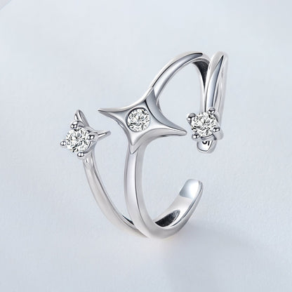 925 Sterling Silver Oxidized CZ Ring with Pavé Setting for Women  DestGlow