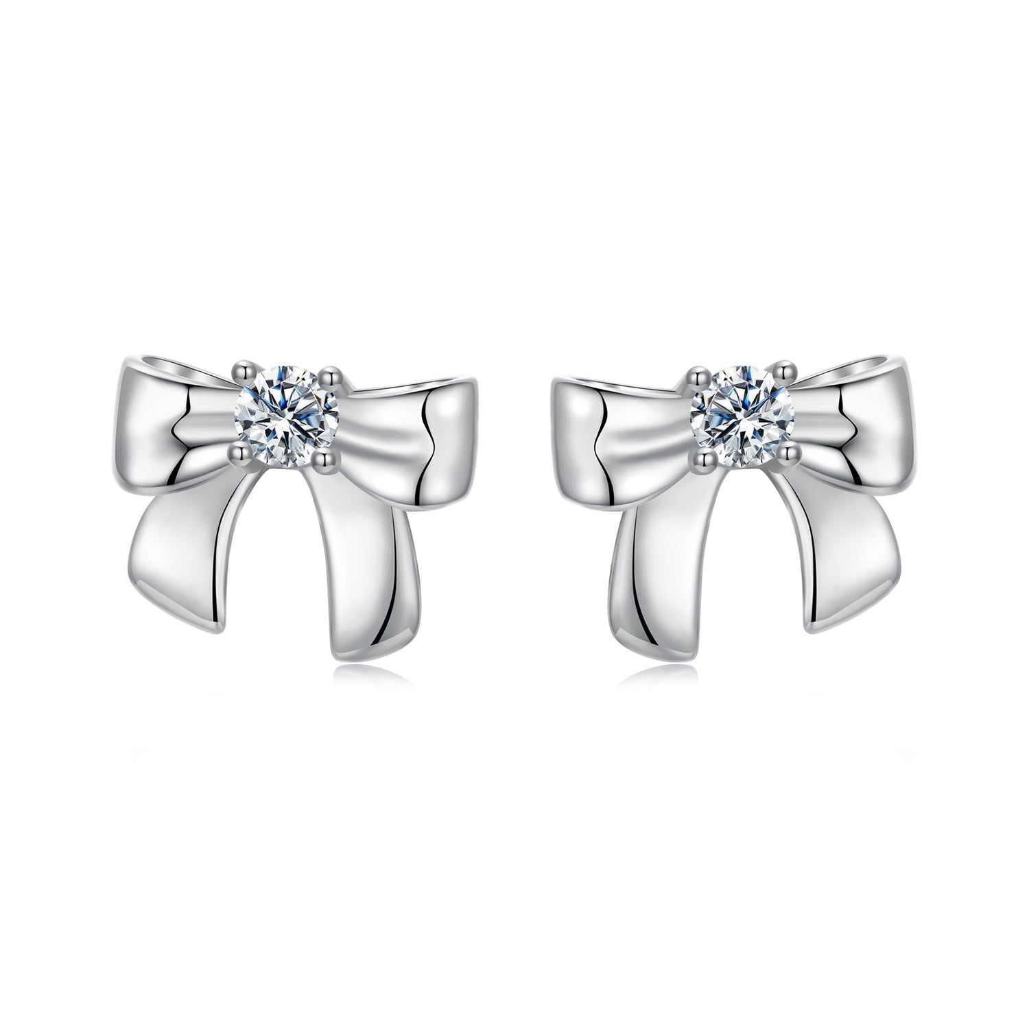 925 Sterling Silver Moissanite Earrings 0.3 cm for Women