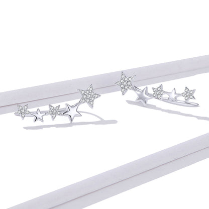 925 Sterling Silver Earrings with Plated Platinum and Pavé Setting CZ  DestGlow
