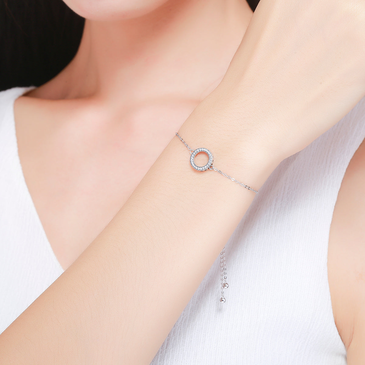 925 Sterling Silver Bracelet 26.5CM with 1.5*1.1CM Pendant for Unisex  DestGlow