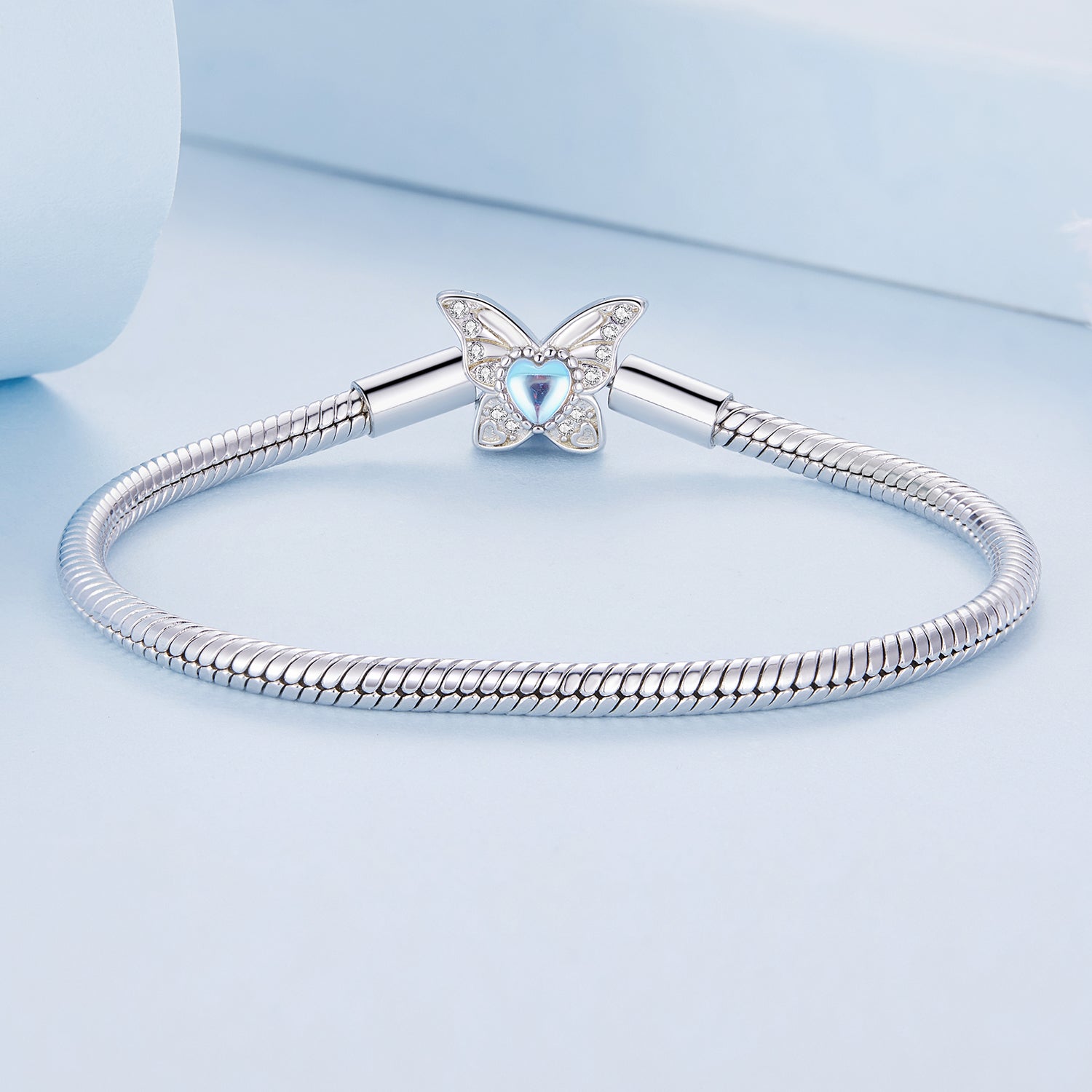 925 Sterling Silver Moonstone Bracelet 17.0 cm Pavé Setting for Women  DestGlow