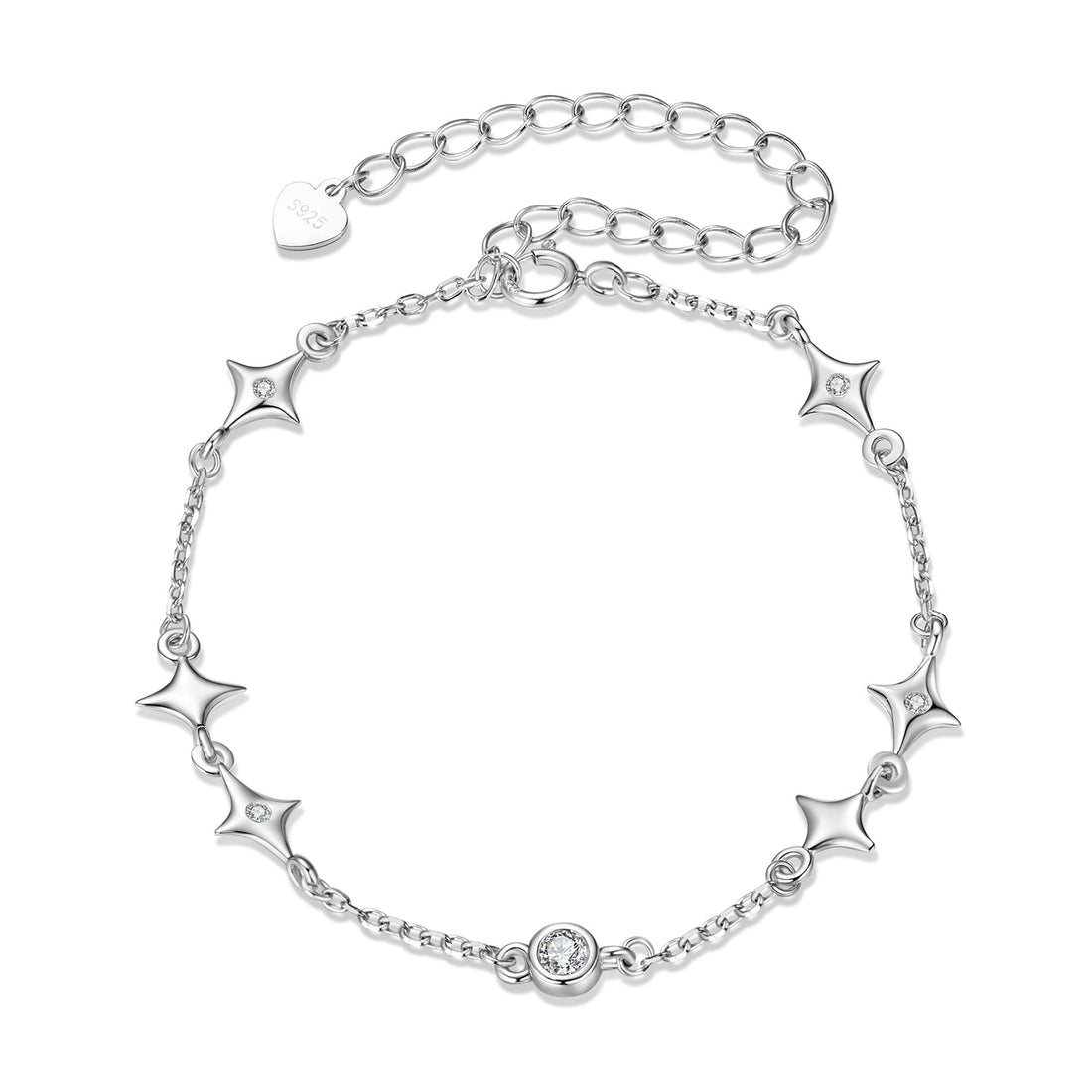 925 Sterling Silver 15+6cm Pavé Setting CZ Bracelet for Women  DestGlow
