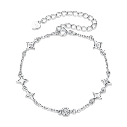 925 Sterling Silver 15+6cm Pavé Setting CZ Bracelet for Women  DestGlow