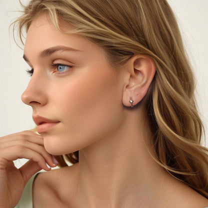 925 Sterling Silver White Gold Plated Earrings with CZ for Women  DestGlow