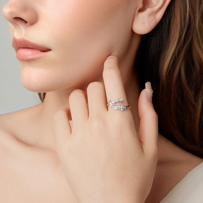 925 Sterling Silver Plated White Gold Ring for Women  DestGlow