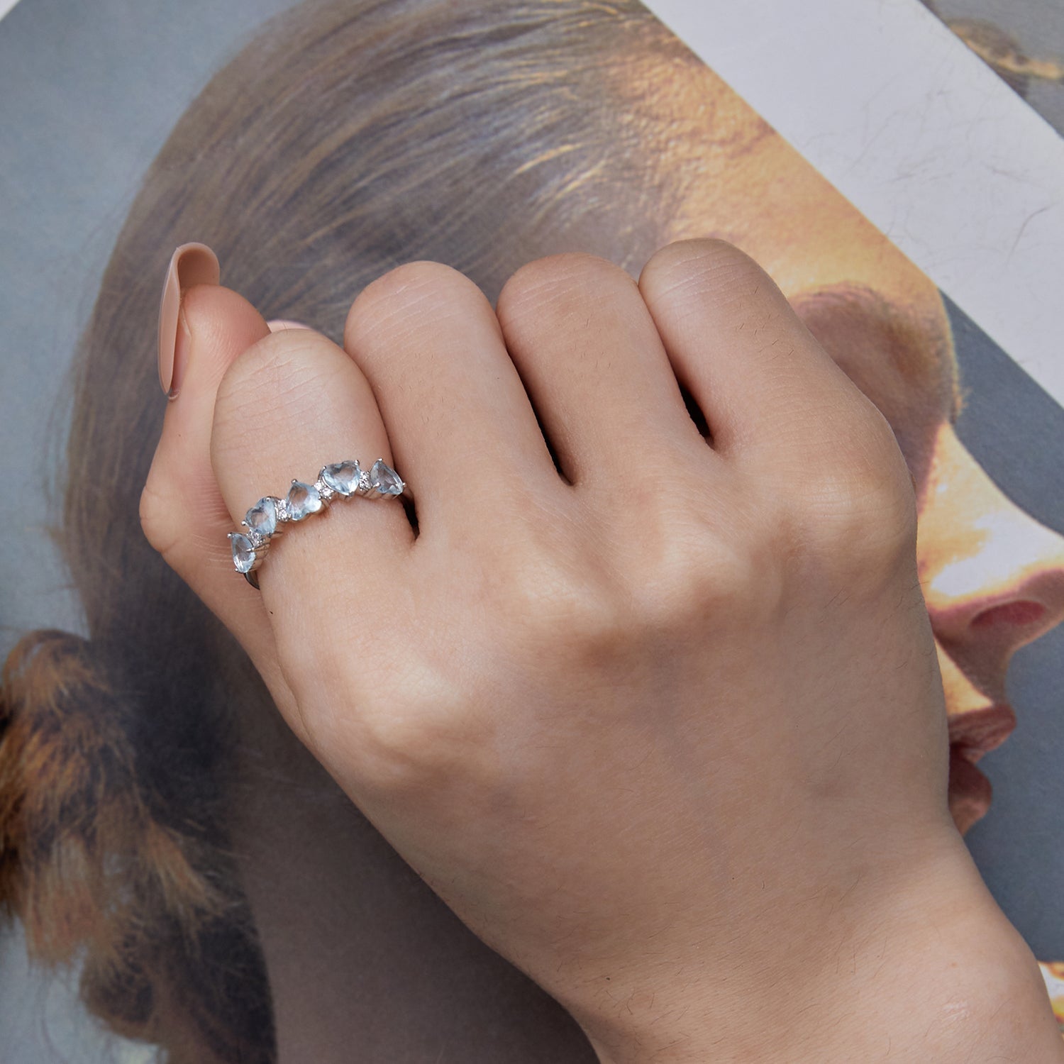 925 Sterling Silver Ring with 4.5mm Pavé Set CZ, Size 7, for Women by Bids.com