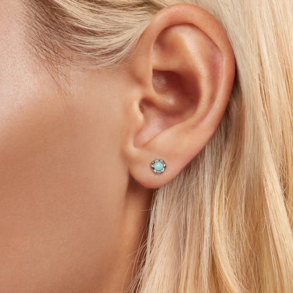 925 Sterling Silver Amazonite Earrings 0.55cm Plated White Gold for Women  DestGlow