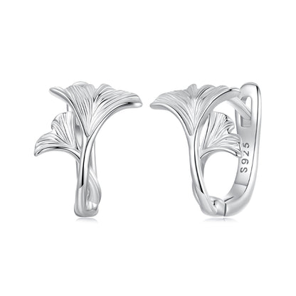 925 Sterling Silver Earrings - 1.3*0.95cm - Plated White Gold - For Women  DestGlow