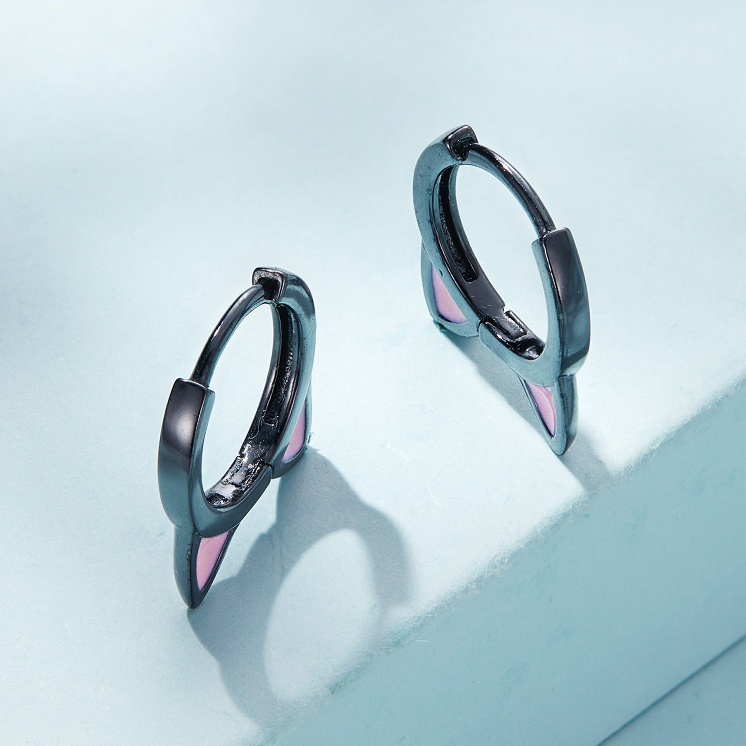 925 Sterling Silver Enamel Black Gold Plated Earrings for Women  DestGlow