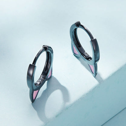 925 Sterling Silver Enamel Black Gold Plated Earrings for Women  DestGlow