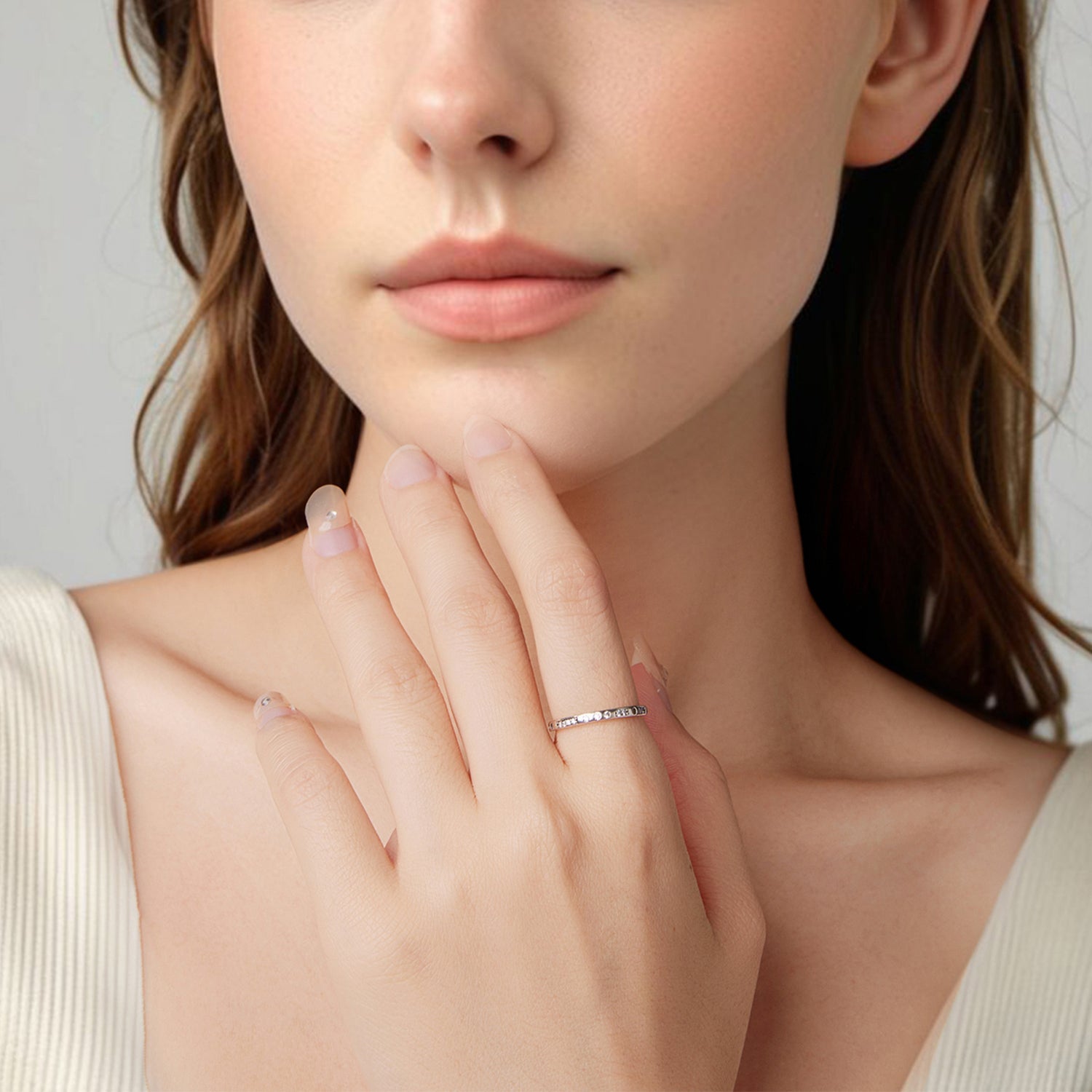 925 Sterling Silver Oxidized 0.18cm Wide Pavé Setting CZ Ring for Women - Size 6.0  DestGlow