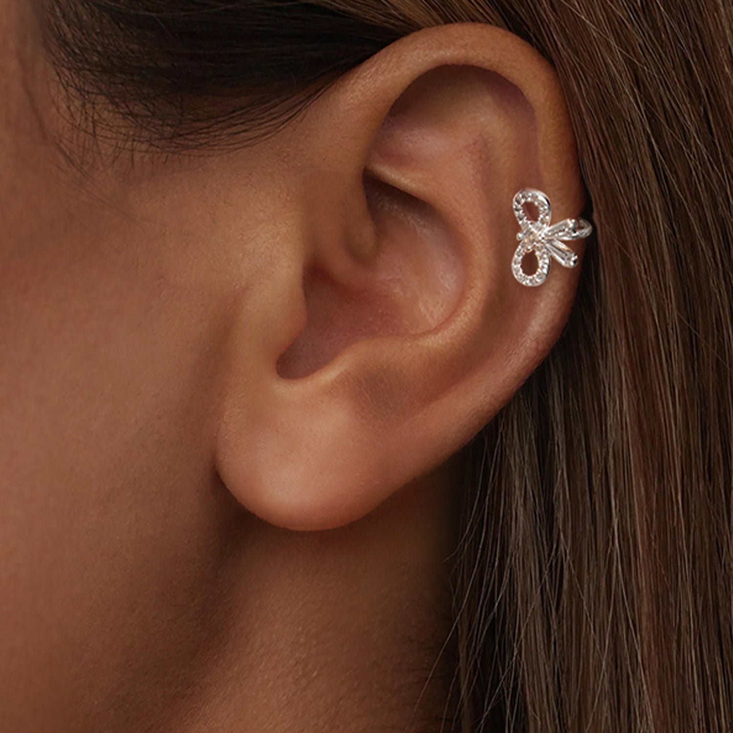 925 Sterling Silver Earrings with White Gold Plating, 0.9x1.2cm for Women  DestGlow