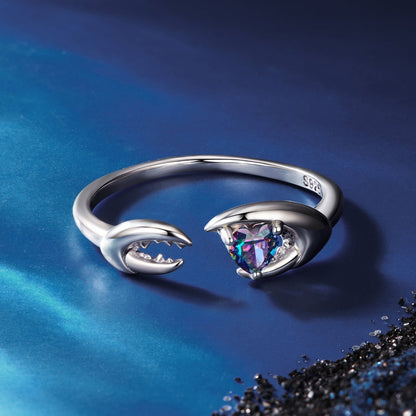 925 Sterling Silver Transparent Glass Oxidized Silver Ring for Women  DestGlow