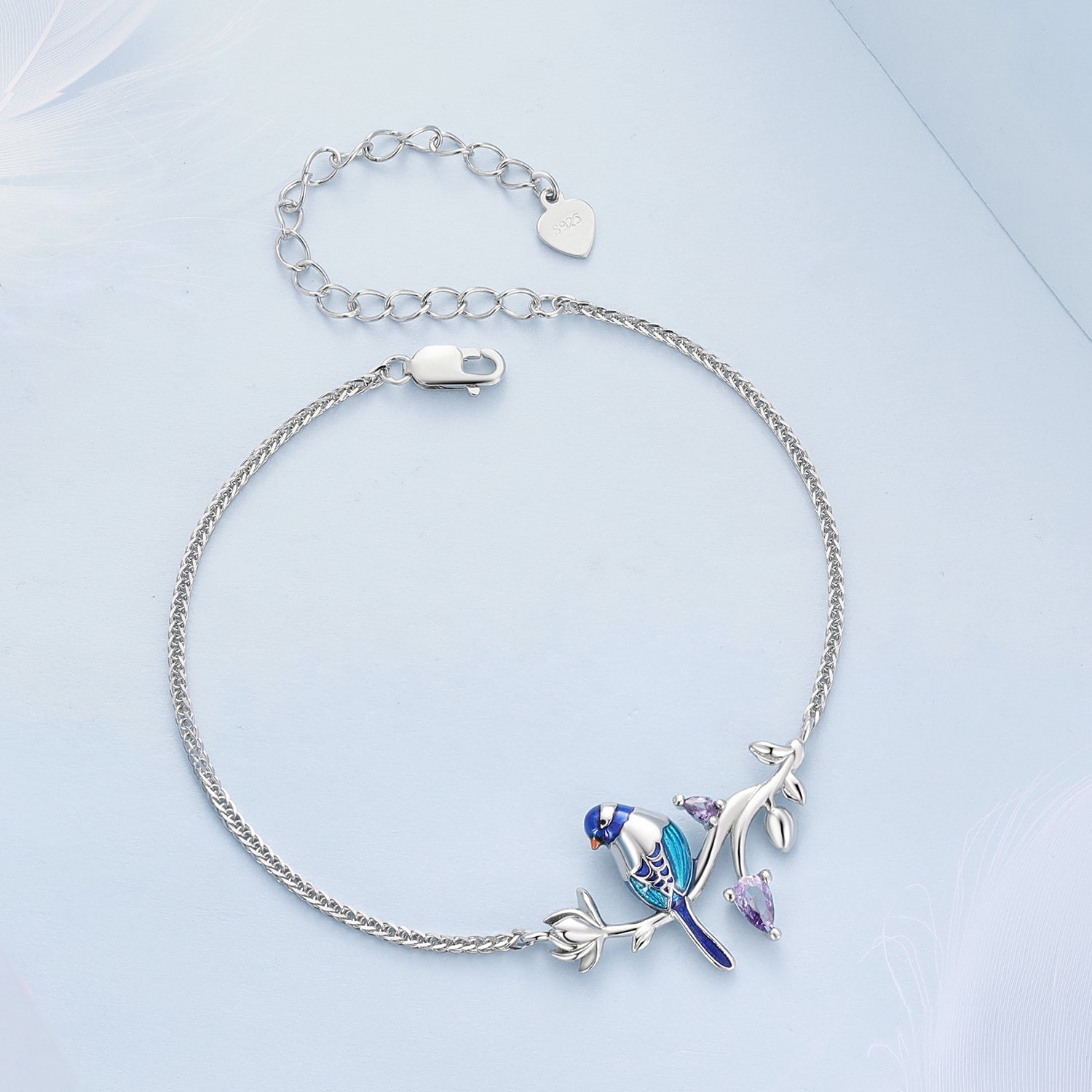 925 Sterling Silver Enamel Bracelet with Pavé Setting CZ  DestGlow