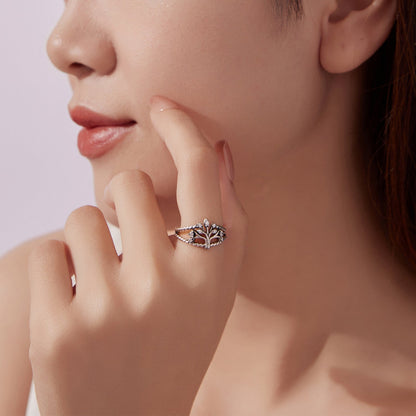 925 Sterling Silver Oxidized Pavé CZ Ring for Women  DestGlow