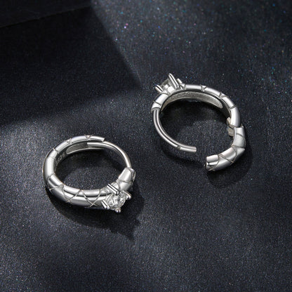 925 Sterling Silver Moissanite Earrings 1.3cm for Women