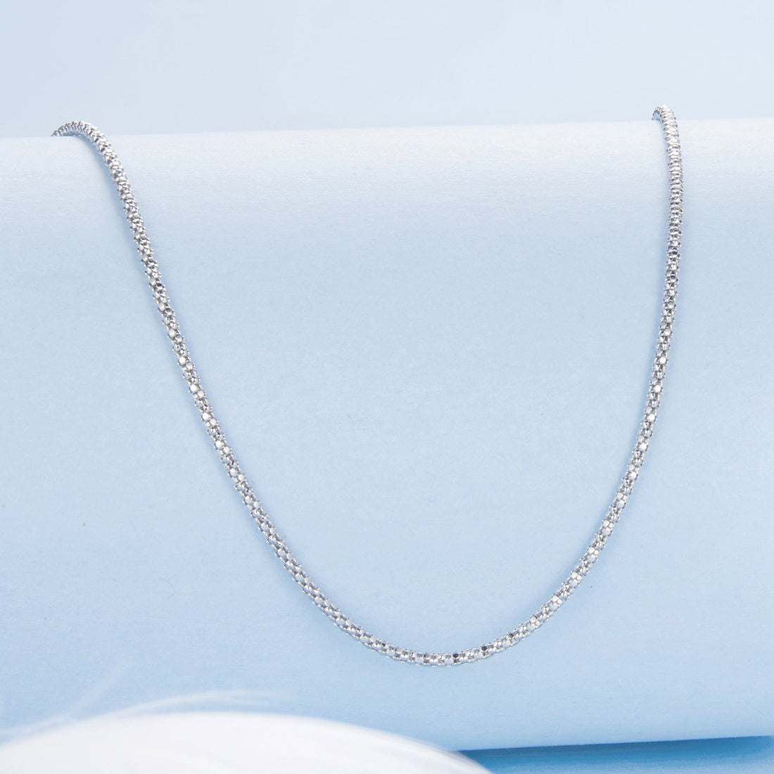 925 Sterling Silver White Gold Plated 40+5cm Necklace for Women  DestGlow