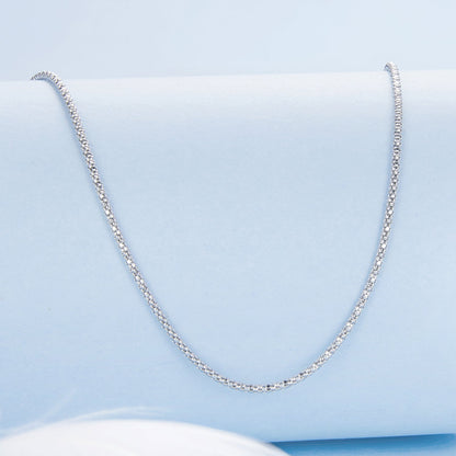 925 Sterling Silver White Gold Plated 40+5cm Necklace for Women  DestGlow