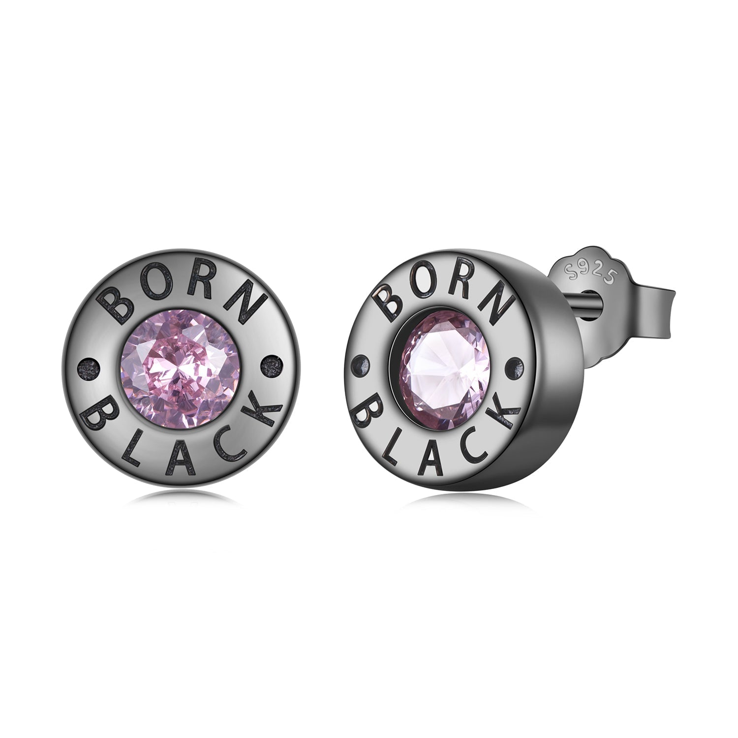 925 Sterling Silver Earrings with Black Gold Plating and CZ  DestGlow