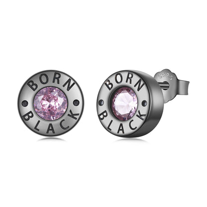 925 Sterling Silver Earrings with Black Gold Plating and CZ  DestGlow