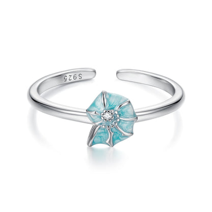 925 Sterling Silver Enamel Pavé CZ Spiral Ring for Women  DestGlow