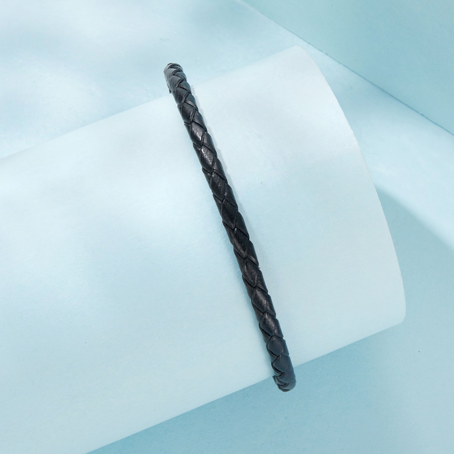 925 Sterling Silver Leather Rope Bracelet 17cm for Men  DestGlow