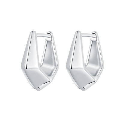 925 Sterling Silver White Gold Plated Earrings 14x6.5mm for Women  DestGlow