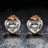 925 Sterling Silver Heart Shaped CZ Earrings with Rose Gold Plating for Women  DestGlow
