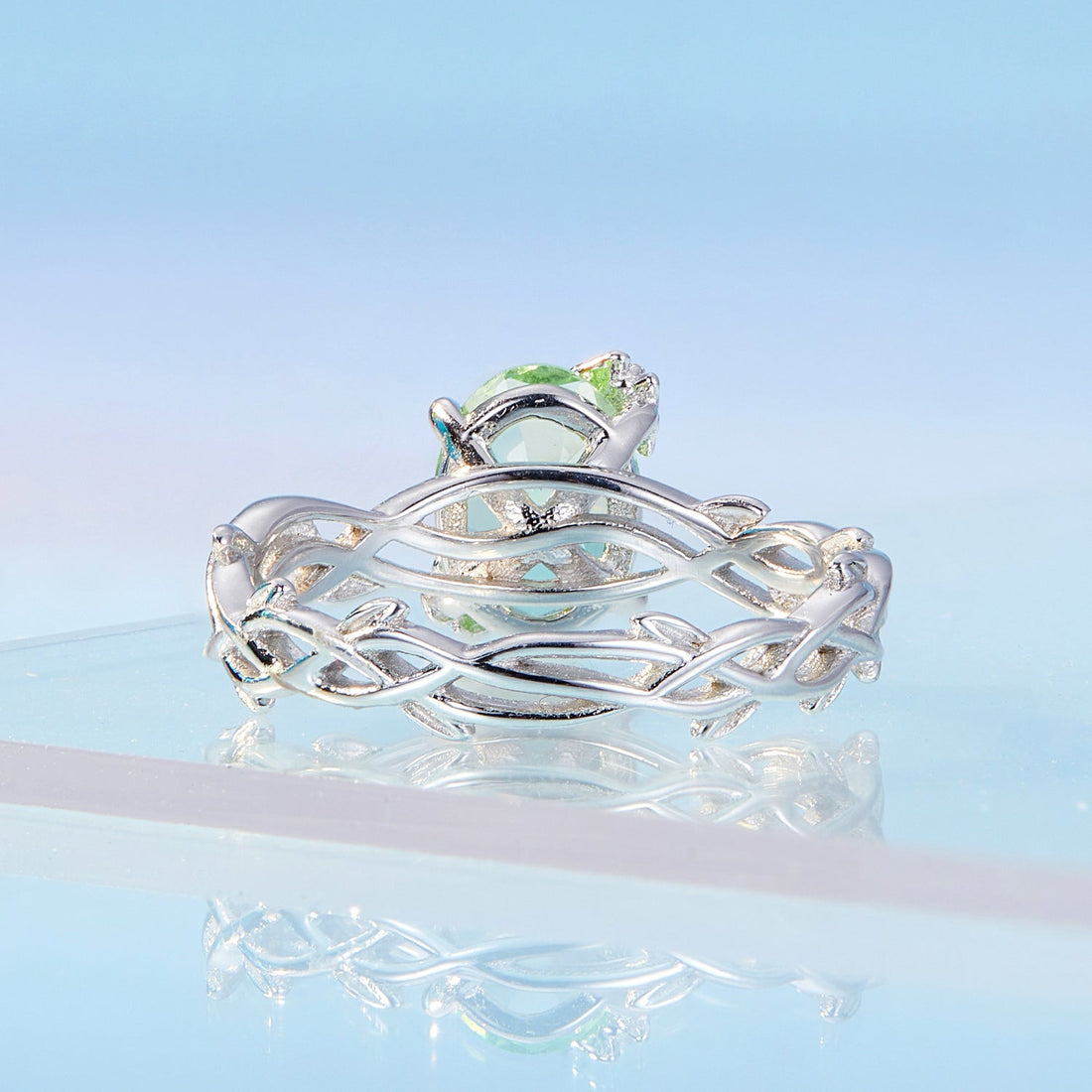 925 Sterling Silver Synthetic Spinel 3.8mm Ring for Women Size 7  DestGlow