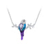 925 Sterling Silver Plated Platinum Pendant Necklace with Enamel and CZ for Women  DestGlow