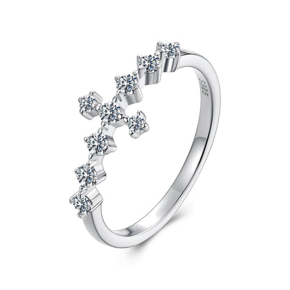 925 Sterling Silver Moissanite 0.15-0.20 Carat Ring for Women, Size 6
