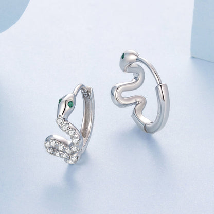 925 Sterling Silver Hoop Earrings with White Gold Plating and CZ Stones  DestGlow