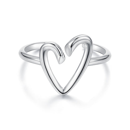925 Sterling Silver Oxidized Silver Heart Ring for Women  DestGlow