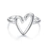 925 Sterling Silver Oxidized Silver Heart Ring for Women  DestGlow