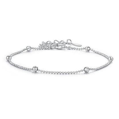 925 Sterling Silver &amp; Plated White Gold Bracelet with Adjustable Length  DestGlow