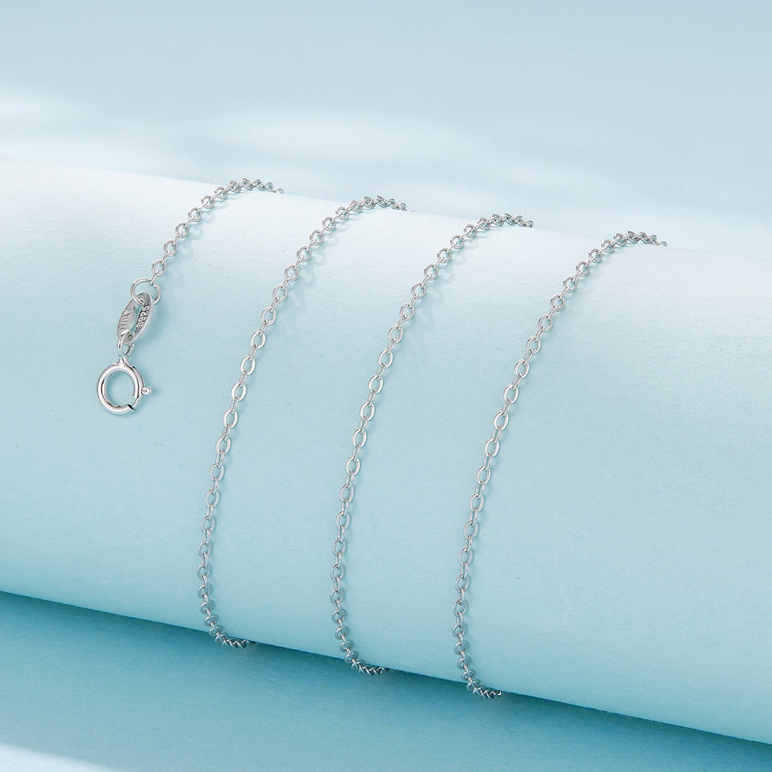 925 Sterling Silver + Plated White Gold Necklace 40cm for Women  DestGlow