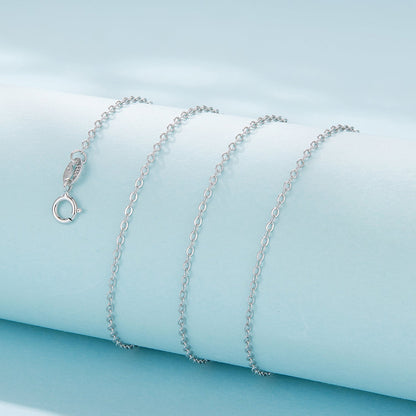 925 Sterling Silver + Plated White Gold Necklace 40cm for Women  DestGlow