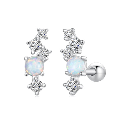 925 Sterling Silver Translucent Opal CZ Earrings for Women  DestGlow