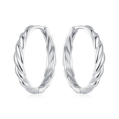 925 Sterling Silver Plated White Gold Earrings for Women - Size 11*3mm  DestGlow