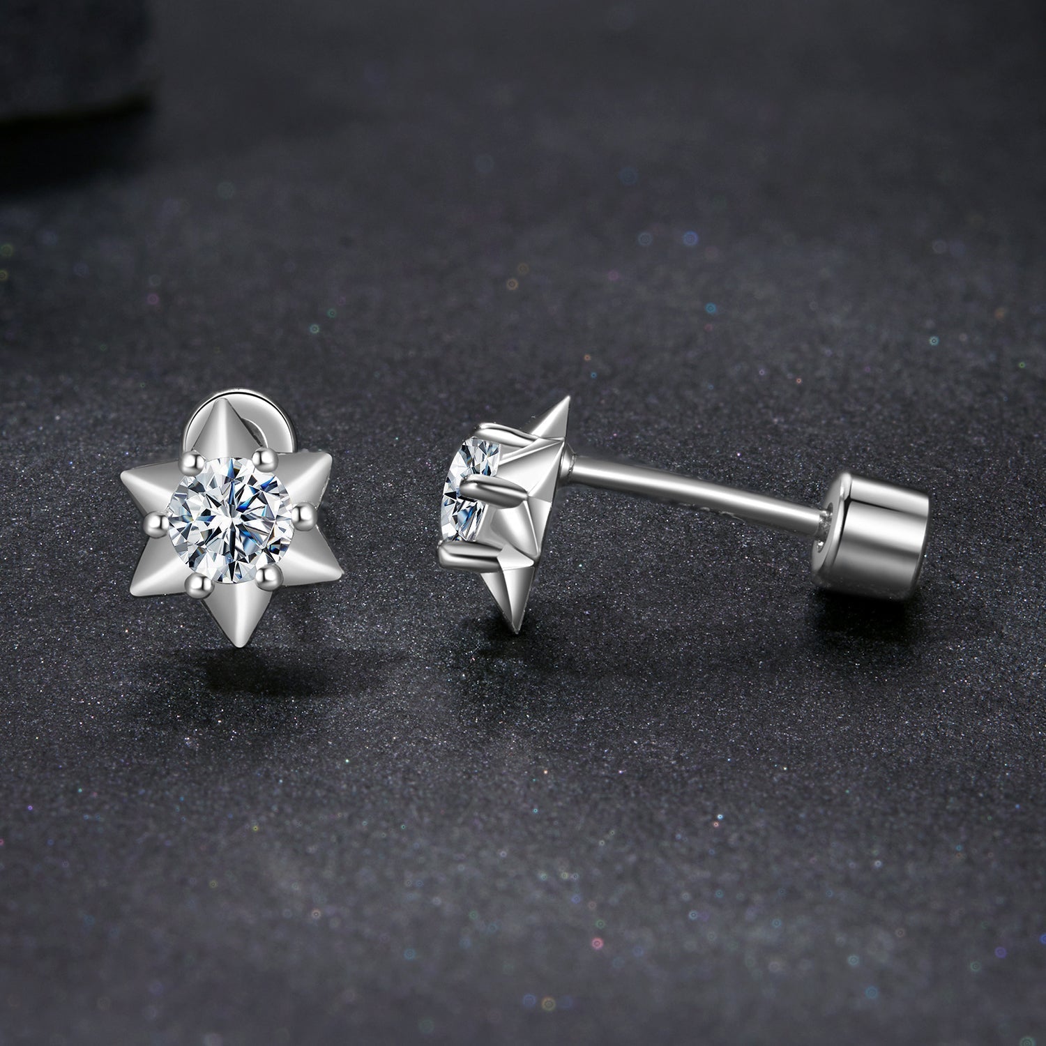 925 Sterling Silver Moissanite 0.10 Carat Earrings for Women